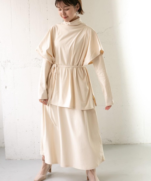 KBF（ケイビーエフ）の「マルチWAYアンサンブルワンピース（ワンピース・レディース・ブルー/チャコールグレー/アイボリー・ONE）」の4枚目の写真