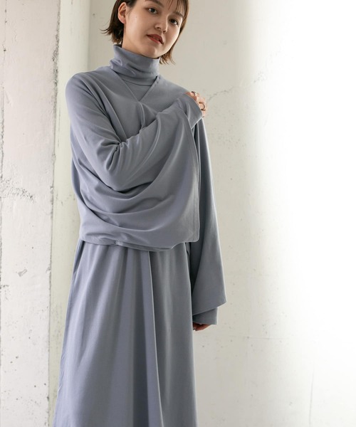 KBF（ケイビーエフ）の「マルチWAYアンサンブルワンピース（ワンピース・レディース・ブルー/チャコールグレー/アイボリー・ONE）」の7枚目の写真