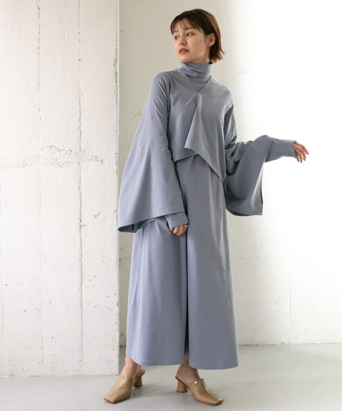 KBF（ケイビーエフ）の「マルチWAYアンサンブルワンピース（ワンピース・レディース・ブルー/チャコールグレー/アイボリー・ONE）」の13枚目の写真