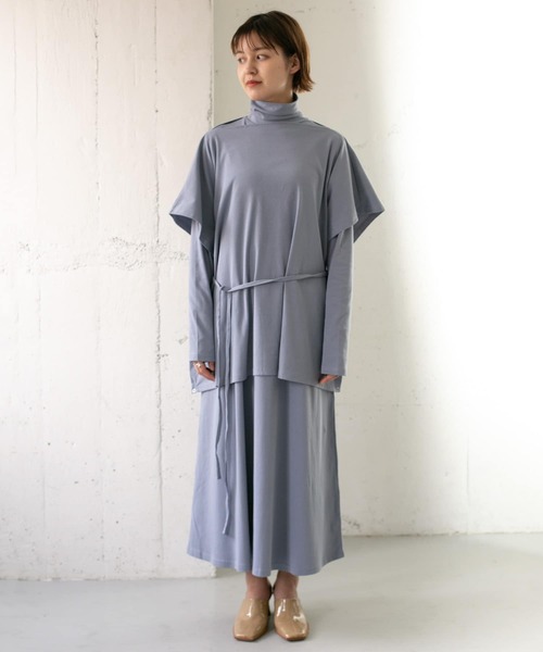KBF（ケイビーエフ）の「マルチWAYアンサンブルワンピース（ワンピース・レディース・ブルー/チャコールグレー/アイボリー・ONE）」の9枚目の写真
