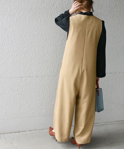 SHIPS any（シップス エニィ）の「SHIPS any: カナパ オールインワン〈ウォッシャブル〉◇（サロペット/オーバーオール・レディース・ベージュ/ネイビー・ONE SIZE）」の15枚目の写真