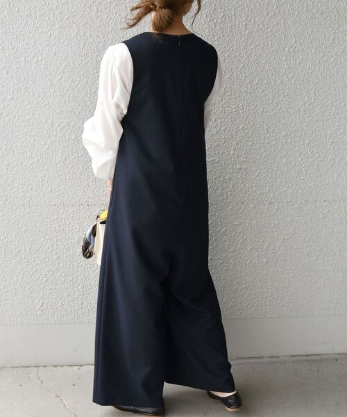 SHIPS any（シップス エニィ）の「SHIPS any: カナパ オールインワン〈ウォッシャブル〉◇（サロペット/オーバーオール・レディース・ベージュ/ネイビー・ONE SIZE）」の22枚目の写真