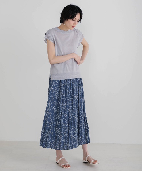 Bou Jeloud（ブージュルード）の「アートフラワープリーツスカート（スカート・レディース・ブラック/ベージュ/ブルー・FREE）」の20枚目の写真