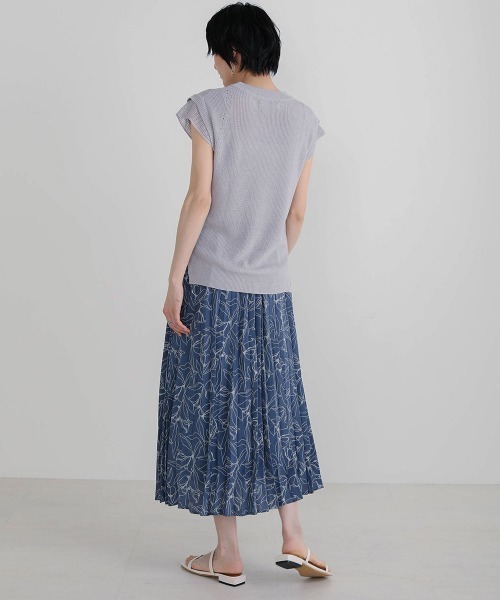 Bou Jeloud（ブージュルード）の「アートフラワープリーツスカート（スカート・レディース・ブラック/ベージュ/ブルー・FREE）」の18枚目の写真