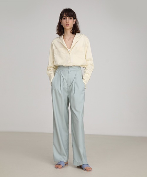 UNSPOKEN（アンスポクン）の「【UNSPOKEN】Mint green slacks pants FAZ19299chw（スラックス・レディース・ライトグリーン・L/M/S）」の2枚目の写真