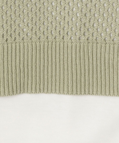 NICOLE white(ニコルホワイト)の「メッシュベスト&5分袖Tシャツセット(Tシャツ/カットソー・レディース・オフホワイト/グリーン/ライトグレー・FREE)」の19枚目の写真