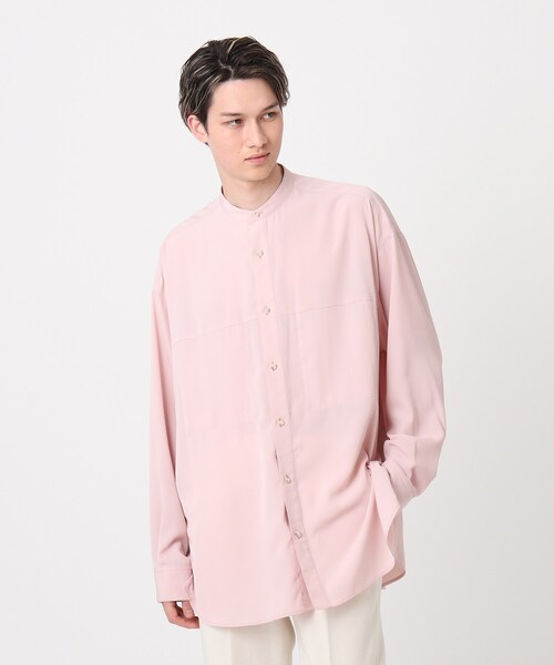 DRESSTERIOR（ドレステリア）の「◆【WEB限定】【DRESSTERIOR＋】オーバーサイズ バンドカラーシャツ（シャツ/ブラウス・メンズ・ホワイト/ライトグリーン/ワインレッド/ピンク・90/91/92）」の4枚目の写真