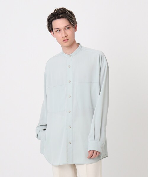 DRESSTERIOR（ドレステリア）の「◆【WEB限定】【DRESSTERIOR＋】オーバーサイズ バンドカラーシャツ（シャツ/ブラウス・メンズ・ホワイト/ライトグリーン/ワインレッド/ピンク・90/91/92）」の3枚目の写真