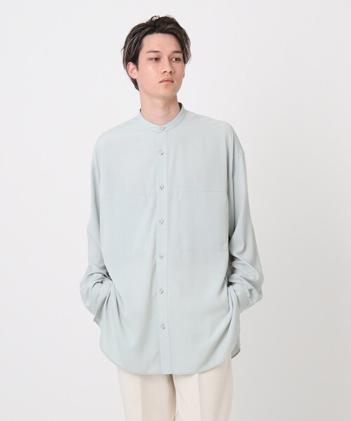 DRESSTERIOR（ドレステリア）の「◆【WEB限定】【DRESSTERIOR＋】オーバーサイズ バンドカラーシャツ（シャツ/ブラウス・メンズ・ホワイト/ライトグリーン/ワインレッド/ピンク・90/91/92）」の18枚目の写真