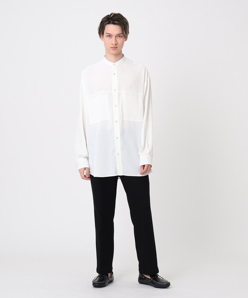 DRESSTERIOR（ドレステリア）の「◆【WEB限定】【DRESSTERIOR＋】オーバーサイズ バンドカラーシャツ（シャツ/ブラウス・メンズ・ホワイト/ライトグリーン/ワインレッド/ピンク・90/91/92）」の21枚目の写真