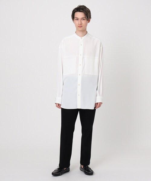 DRESSTERIOR（ドレステリア）の「◆【WEB限定】【DRESSTERIOR＋】オーバーサイズ バンドカラーシャツ（シャツ/ブラウス・メンズ・ホワイト/ライトグリーン/ワインレッド/ピンク・90/91/92）」の6枚目の写真