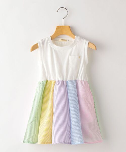 Kids パネル Kids パネル ノースリーブ ノースリーブ Ships ストライプ ワンピース ワンピース 80 90cm ワンピース Ships シップス のファッション