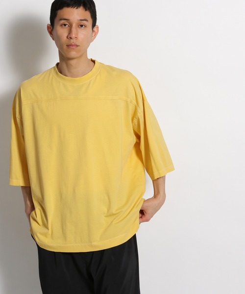 niko and...（ニコアンド）の「ポイントテープ使いＴシャツ（Tシャツ/カットソー・メンズ・イエロー/ブルー/オフホワイト・LARGE/MEDIUM）」の19枚目の写真