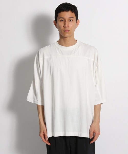 niko and...（ニコアンド）の「ポイントテープ使いＴシャツ（Tシャツ/カットソー・メンズ・イエロー/ブルー/オフホワイト・LARGE/MEDIUM）」の20枚目の写真