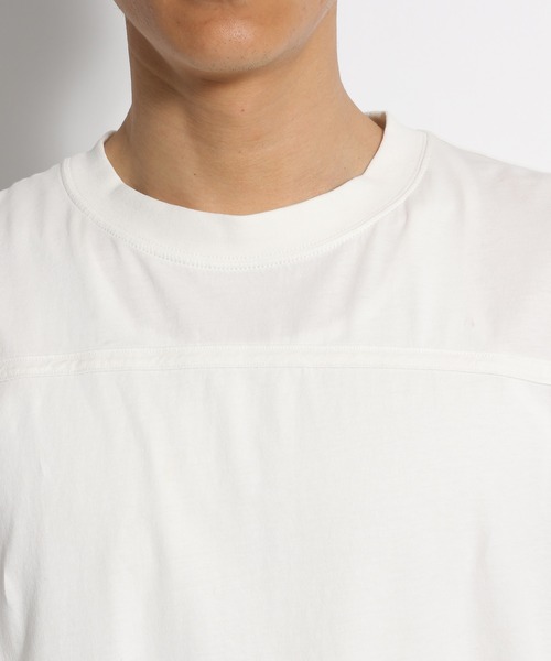 niko and...（ニコアンド）の「ポイントテープ使いＴシャツ（Tシャツ/カットソー・メンズ・イエロー/ブルー/オフホワイト・LARGE/MEDIUM）」の4枚目の写真