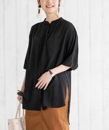 coen | 【セットアップ対応】チンツバンドカラーブラウス(シャツ/ブラウス)