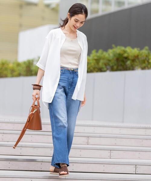 coen(コーエン)の「【セットアップ対応】チンツバンドカラーブラウス(シャツ/ブラウス・レディース・ベージュ/ブラック/レッド/オフホワイト・LARGE/MEDIUM)」の21枚目の写真