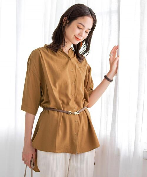 coen(コーエン)の「【セットアップ対応】チンツバンドカラーブラウス(シャツ/ブラウス・レディース・ベージュ/ブラック/レッド/オフホワイト・LARGE/MEDIUM)」の15枚目の写真