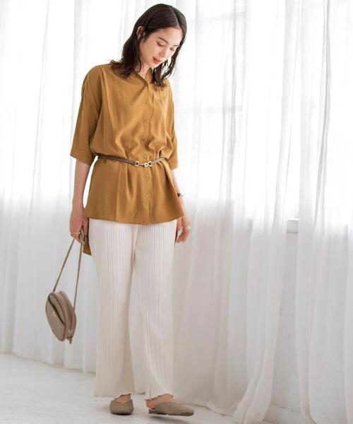 coen(コーエン)の「【セットアップ対応】チンツバンドカラーブラウス(シャツ/ブラウス・レディース・ベージュ/ブラック/レッド/オフホワイト・LARGE/MEDIUM)」の17枚目の写真