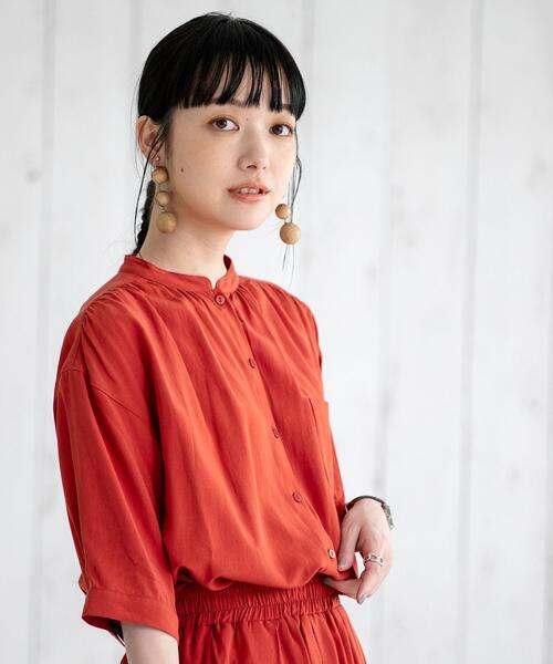 coen(コーエン)の「【セットアップ対応】チンツバンドカラーブラウス(シャツ/ブラウス・レディース・ベージュ/ブラック/レッド/オフホワイト・LARGE/MEDIUM)」の19枚目の写真