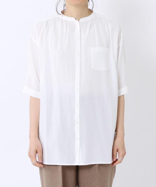 coen(コーエン)の「【セットアップ対応】チンツバンドカラーブラウス(シャツ/ブラウス・レディース・ベージュ/ブラック/レッド/オフホワイト・LARGE/MEDIUM)」の11枚目の写真