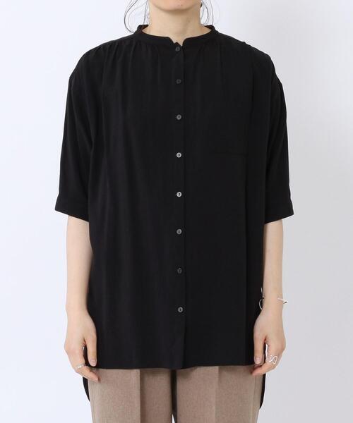 coen(コーエン)の「【セットアップ対応】チンツバンドカラーブラウス(シャツ/ブラウス・レディース・ベージュ/ブラック/レッド/オフホワイト・LARGE/MEDIUM)」の12枚目の写真