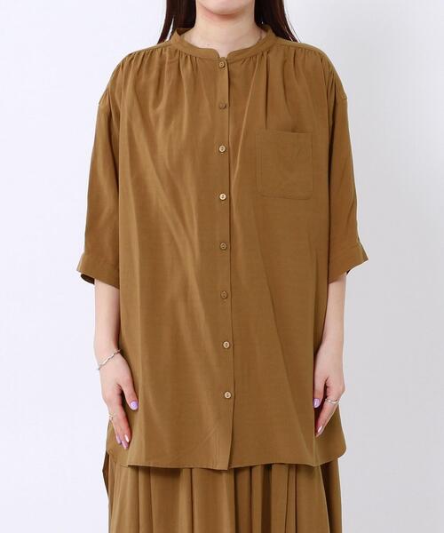 coen(コーエン)の「【セットアップ対応】チンツバンドカラーブラウス(シャツ/ブラウス・レディース・ベージュ/ブラック/レッド/オフホワイト・LARGE/MEDIUM)」の13枚目の写真