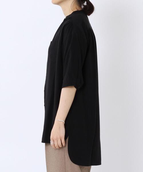 coen(コーエン)の「【セットアップ対応】チンツバンドカラーブラウス(シャツ/ブラウス・レディース・ベージュ/ブラック/レッド/オフホワイト・LARGE/MEDIUM)」の6枚目の写真