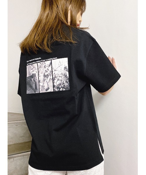one way（ワンウェイ）の「【oneway】バックフォトプリントTシャツ（Tシャツ/カットソー・レディース・ホワイト/ブラック/ベージュ・FREE）」の2枚目の写真