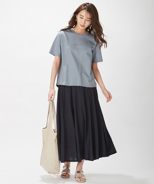 J.PRESS Ladies（J.プレス レディス）の「【洗える】クリスタルソルトジャージー スカート（スカート・レディース・ブラウン系/ネイビー系・XS）」の9枚目の写真