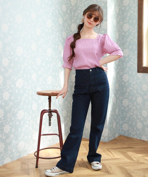 Cheek（チーク）の「【 - ｍｉｍｉ - 】パワショルシャーリングブラウス（シャツ/ブラウス・レディース・ピンク/オフホワイト/ミント・FREE）」の19枚目の写真