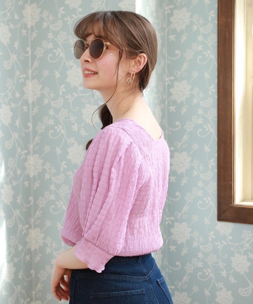 Cheek（チーク）の「【 - ｍｉｍｉ - 】パワショルシャーリングブラウス（シャツ/ブラウス・レディース・ピンク/オフホワイト/ミント・FREE）」の21枚目の写真