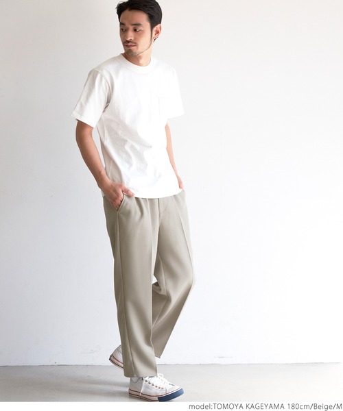 coca(coca)(コカ)の「ポリツイルタックテーパードパンツ(その他パンツ・メンズ・ベージュ/ブラック・L/M)」の4枚目の写真