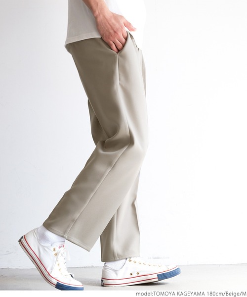 coca(coca)(コカ)の「ポリツイルタックテーパードパンツ(その他パンツ・メンズ・ベージュ/ブラック・L/M)」の6枚目の写真