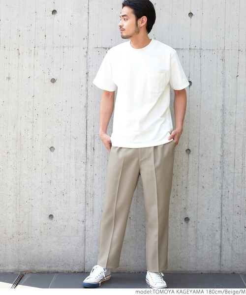 coca(coca)(コカ)の「ポリツイルタックテーパードパンツ(その他パンツ・メンズ・ベージュ/ブラック・L/M)」の7枚目の写真