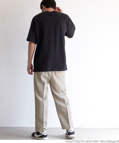 coca(coca)(コカ)の「ポリツイルタックテーパードパンツ(その他パンツ・メンズ・ベージュ/ブラック・L/M)」の9枚目の写真