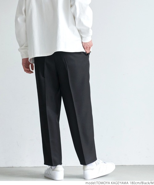 coca(coca)(コカ)の「ポリツイルタックテーパードパンツ(その他パンツ・メンズ・ベージュ/ブラック・L/M)」の11枚目の写真