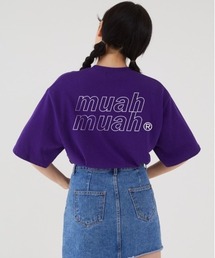 『muah muah/ムーアムーア』VIVID LOGO HALF T-SHIRT/ヴィヴィッドロゴ 半袖Tシャツ