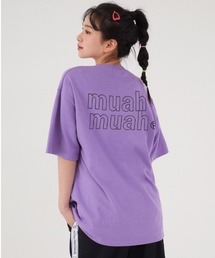 『muah muah/ムーアムーア』VIVID LOGO HALF T-SHIRT/ヴィヴィッドロゴ 半袖Tシャツ