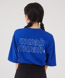 『muah muah/ムーアムーア』VIVID LOGO HALF T-SHIRT/ヴィヴィッドロゴ 半袖Tシャツ
