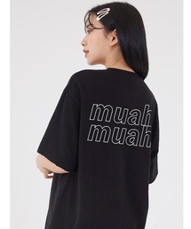 『muah muah/ムーアムーア』VIVID LOGO HALF T-SHIRT/ヴィヴィッドロゴ 半袖Tシャツ
