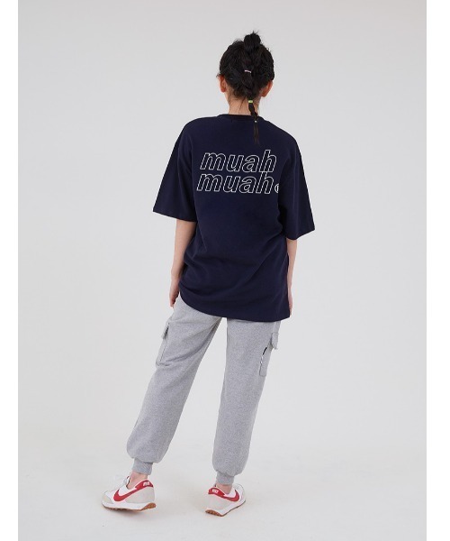 muah muah/ムーアムーア』VIVID LOGO HALF T-SHIRT/ヴィヴィッド