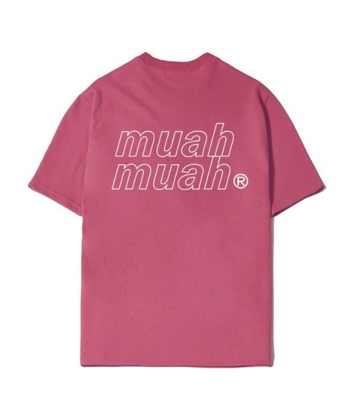 ★muahmuah★ HALF OPEN LOGO HALF T-SHIRT GREY MUAHMUAH - HALF OPEN LOGO HALF T-SHIRT (GREY)