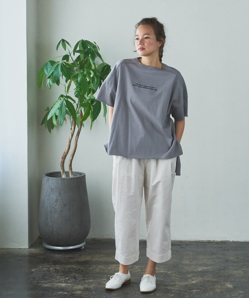 PUAL CE CIN（ピュアルセシン）の「綿麻ツイルストレートパンツ（その他パンツ・レディース・アイボリー/スミクロ/ベージュ/サックスブルー/イエロー/ピンク・FREE）」の21枚目の写真