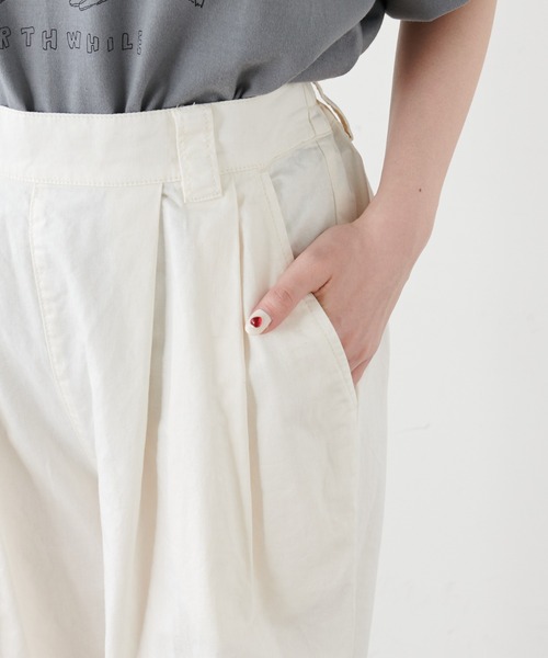 PUAL CE CIN（ピュアルセシン）の「綿麻ツイルストレートパンツ（その他パンツ・レディース・アイボリー/スミクロ/ベージュ/サックスブルー/イエロー/ピンク・FREE）」の16枚目の写真