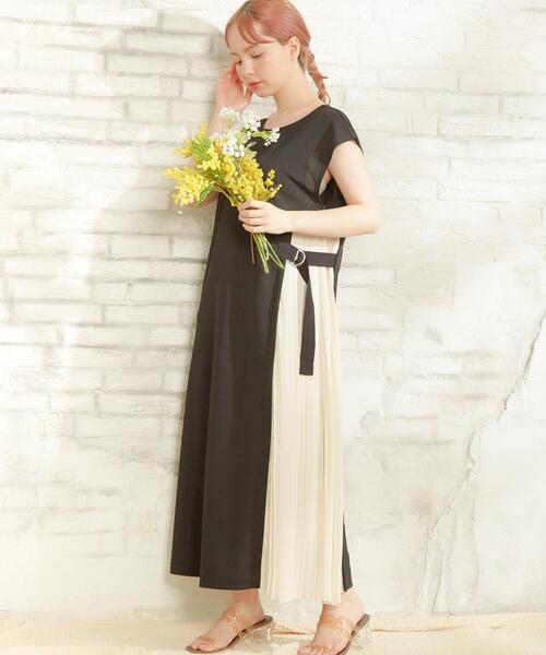 INGNI（イング）の「サイドプリーツワンピース（ワンピース・レディース・ブラック/ブラック系その他/グレー系その他/ライトカーキ・M）」の7枚目の写真