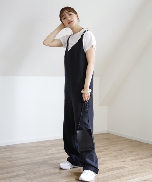 UNFIELD（アンフィールド）の「【UNFIELD リネン混サロペット】（サロペット/オーバーオール・レディース・ブラック/ベージュ/ナチュラル・FREE）」の8枚目の写真