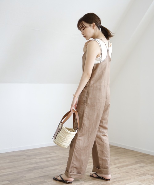 UNFIELD（アンフィールド）の「【UNFIELD リネン混サロペット】（サロペット/オーバーオール・レディース・ブラック/ベージュ/ナチュラル・FREE）」の15枚目の写真