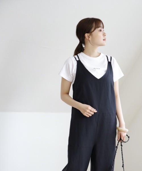 UNFIELD（アンフィールド）の「【UNFIELD リネン混サロペット】（サロペット/オーバーオール・レディース・ブラック/ベージュ/ナチュラル・FREE）」の22枚目の写真