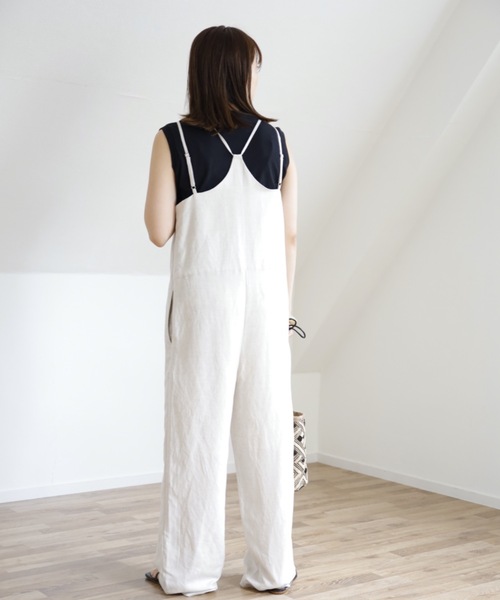 UNFIELD（アンフィールド）の「【UNFIELD リネン混サロペット】（サロペット/オーバーオール・レディース・ブラック/ベージュ/ナチュラル・FREE）」の12枚目の写真